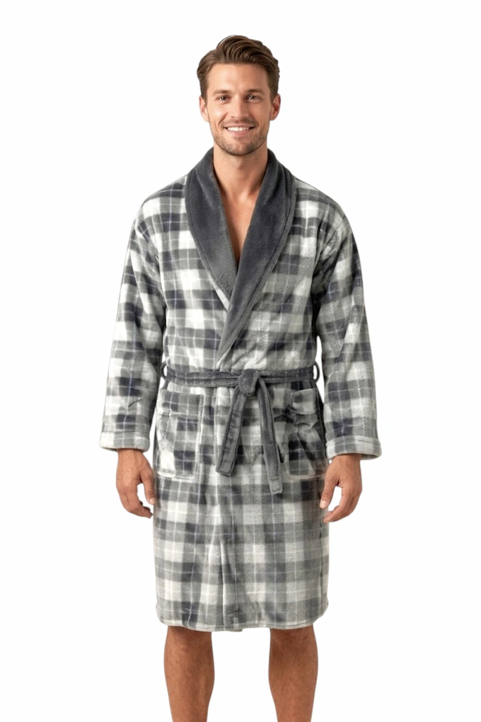 1080 Man Printed Coral Robe