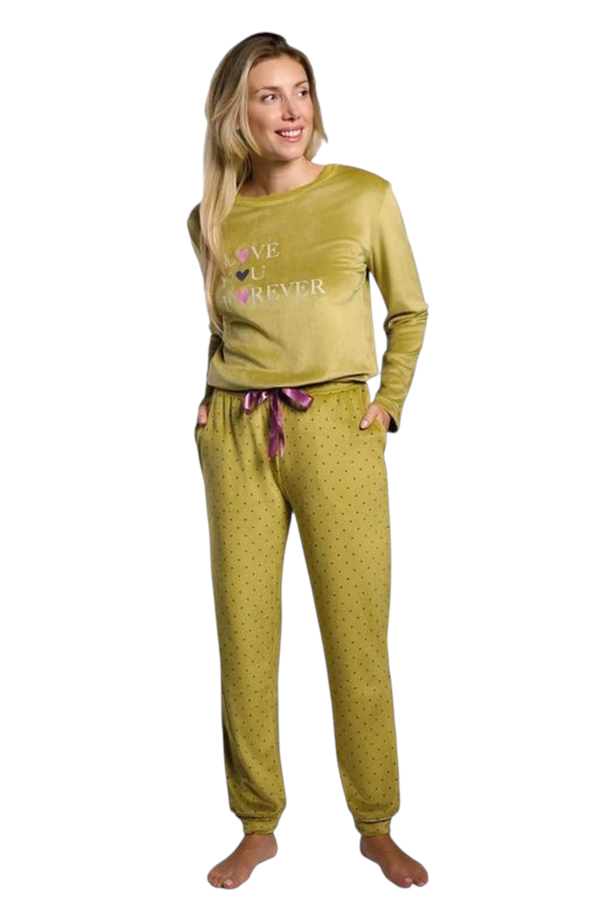 Women Long Sleeve Velour Pyjama MuyDeMi 26224