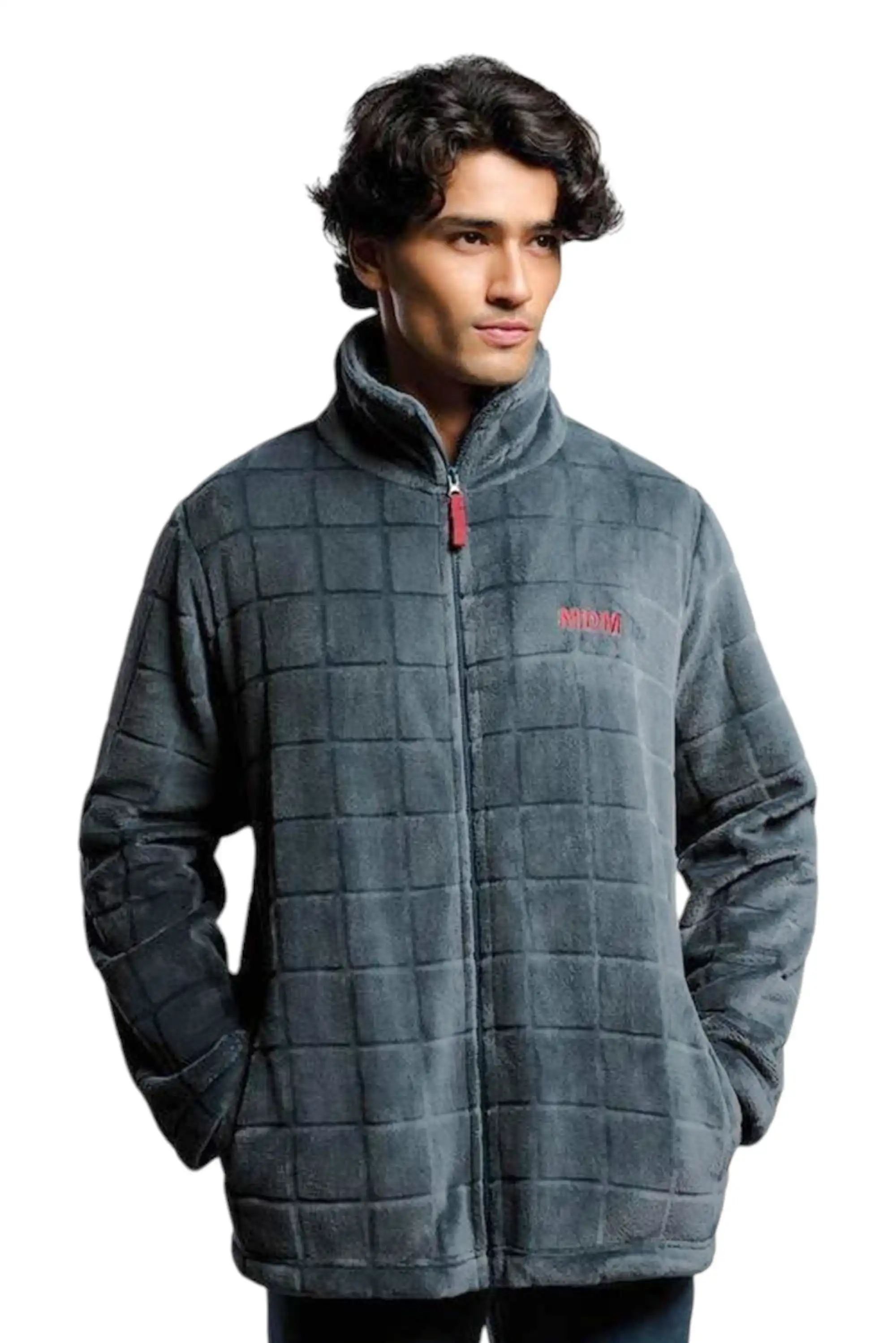 Men Zip Coral Fleece Jacket MuyDeMi 26440