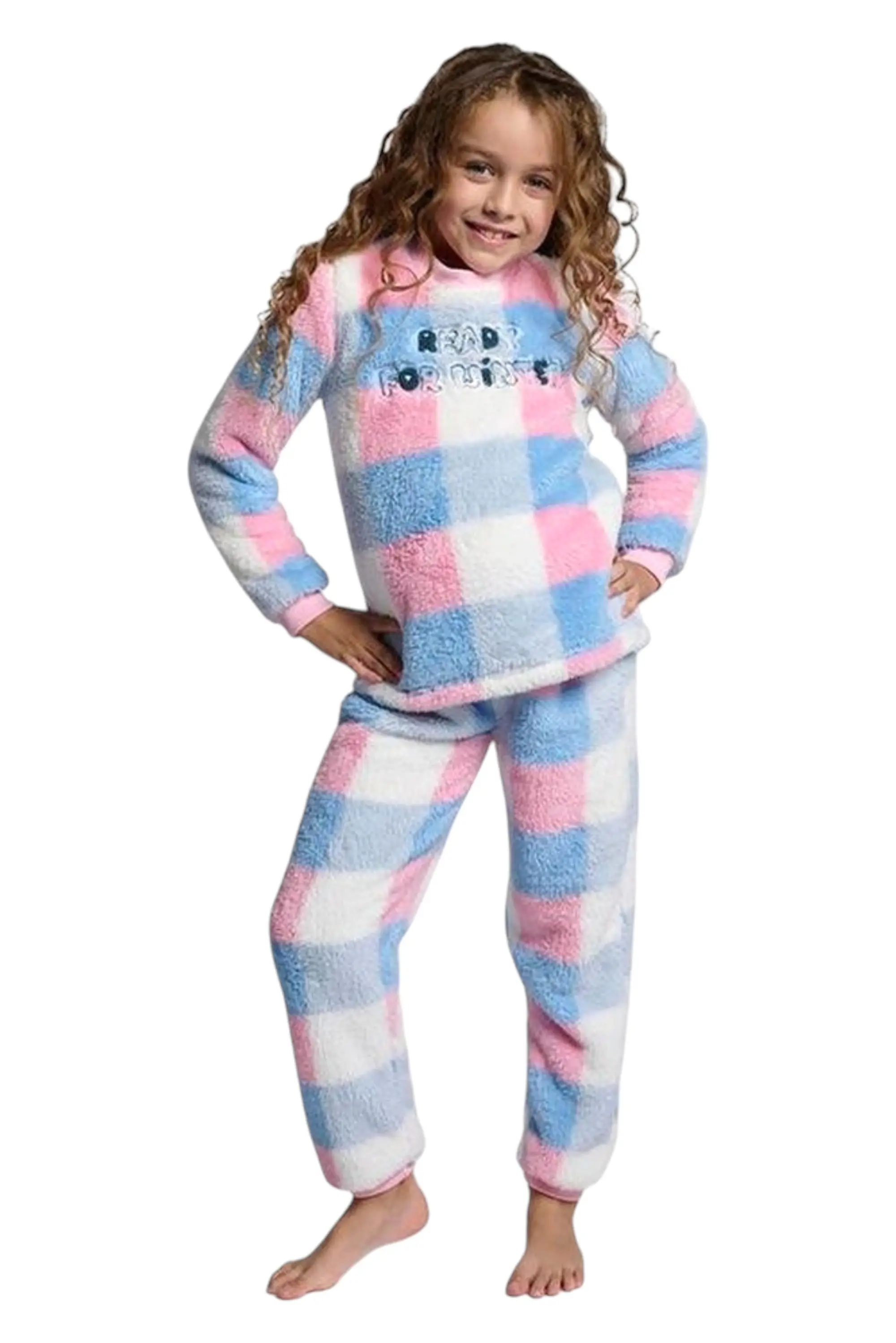 Girls Checkered Sherpa Pyjama MuyDeMi 26605