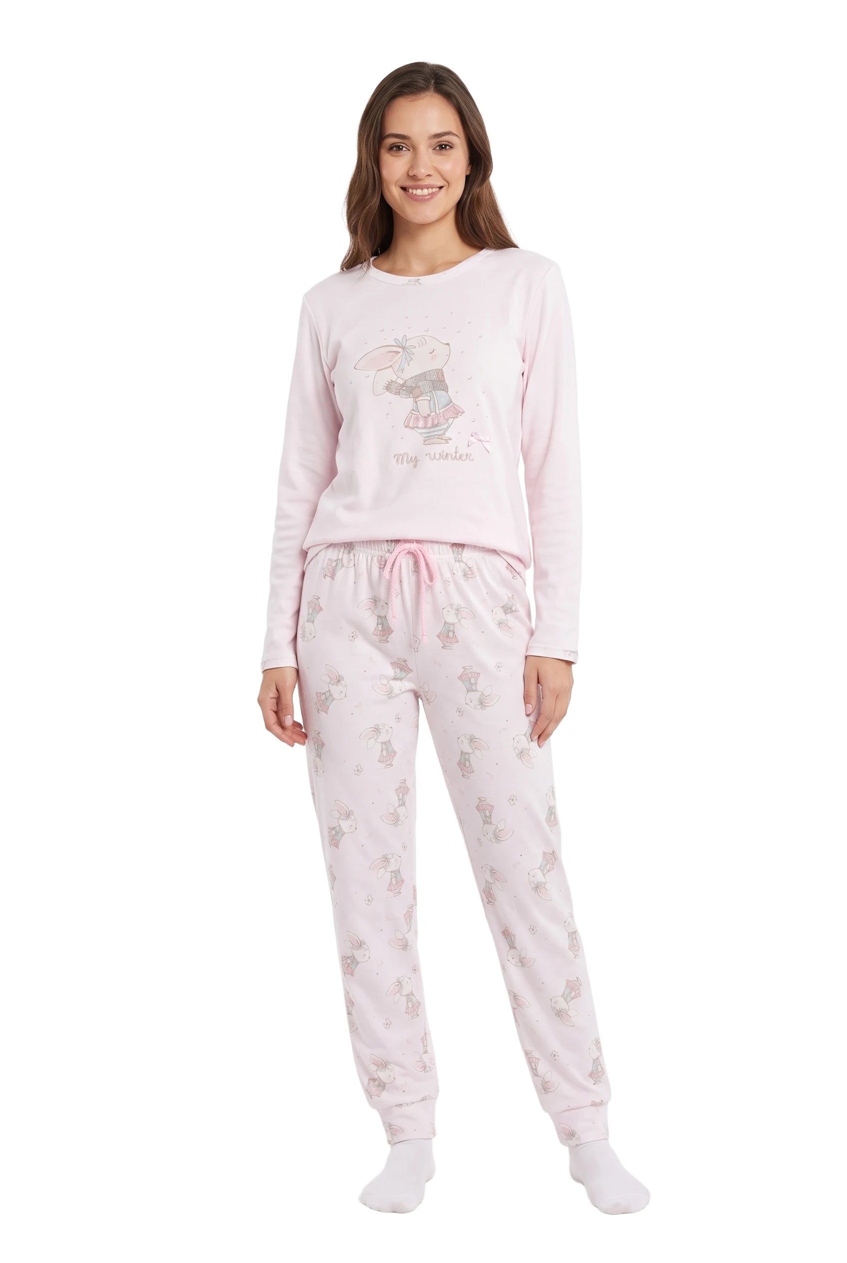 Women Brushed Long Sleeve Pyjamas Isa4You 39011