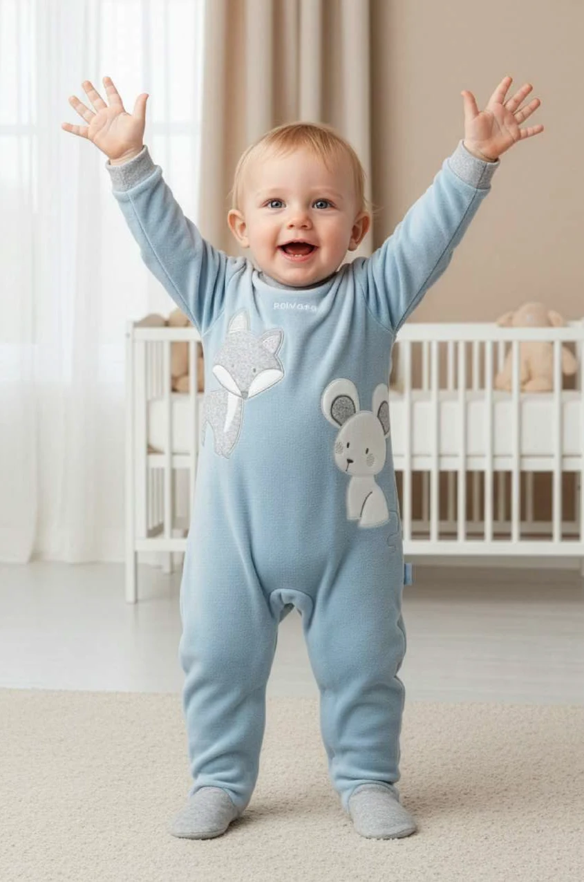 Baby Boy Long Sleeve Soft Velour Babygrow Privata PVH26010