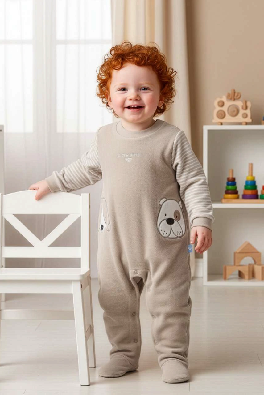Baby Boy Long Sleeve Velour Babygrow Privata PVH26011
