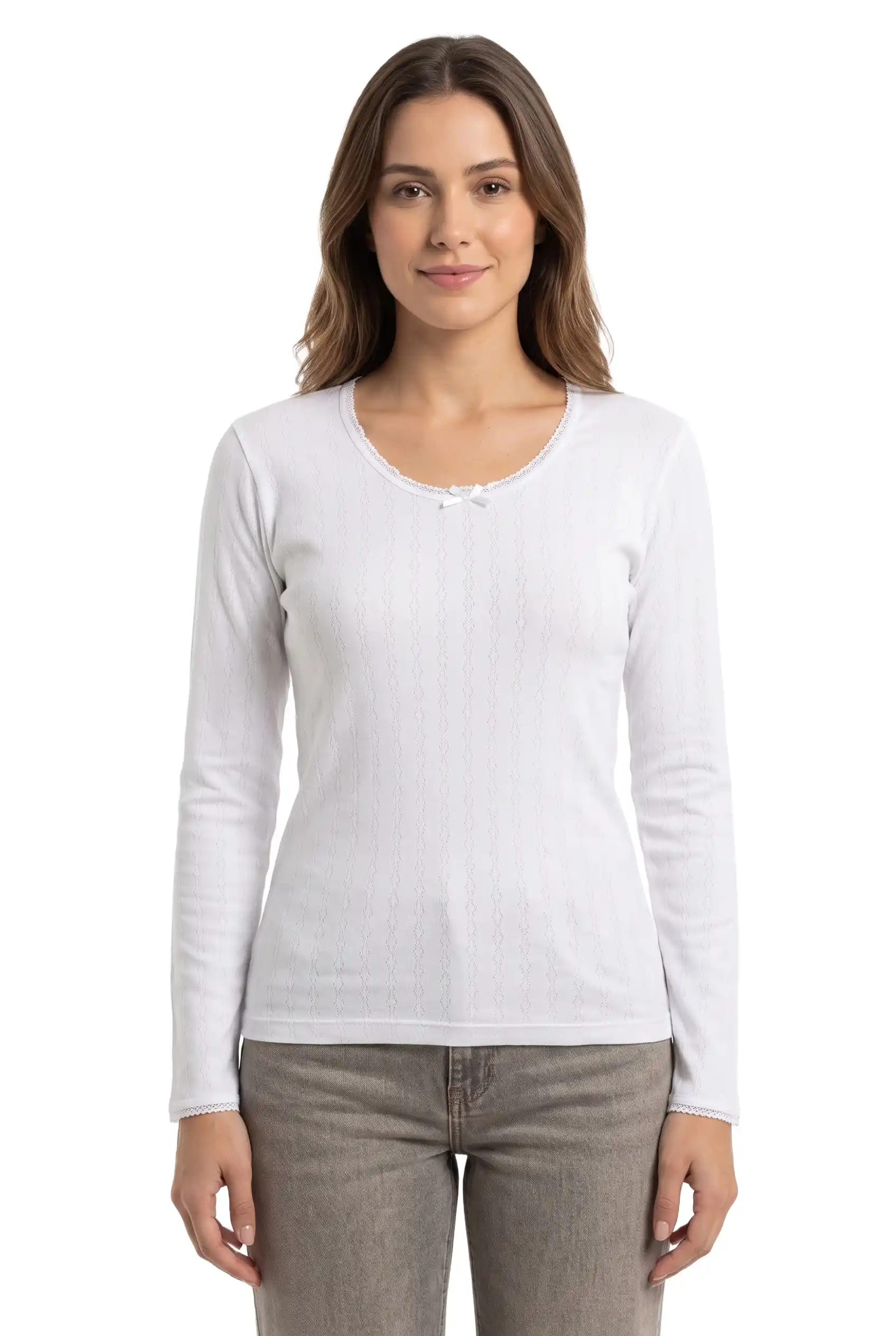 Woman Jacquard Long Sleeve Shirt