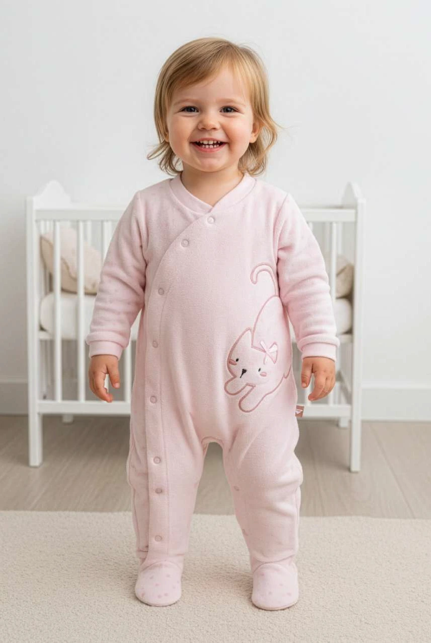 Babygrow Long Sleeve Velour Baby Girl Privata PVH26021
