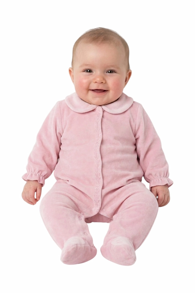 2539B/G Girl Embroidered Velvet Babygrow