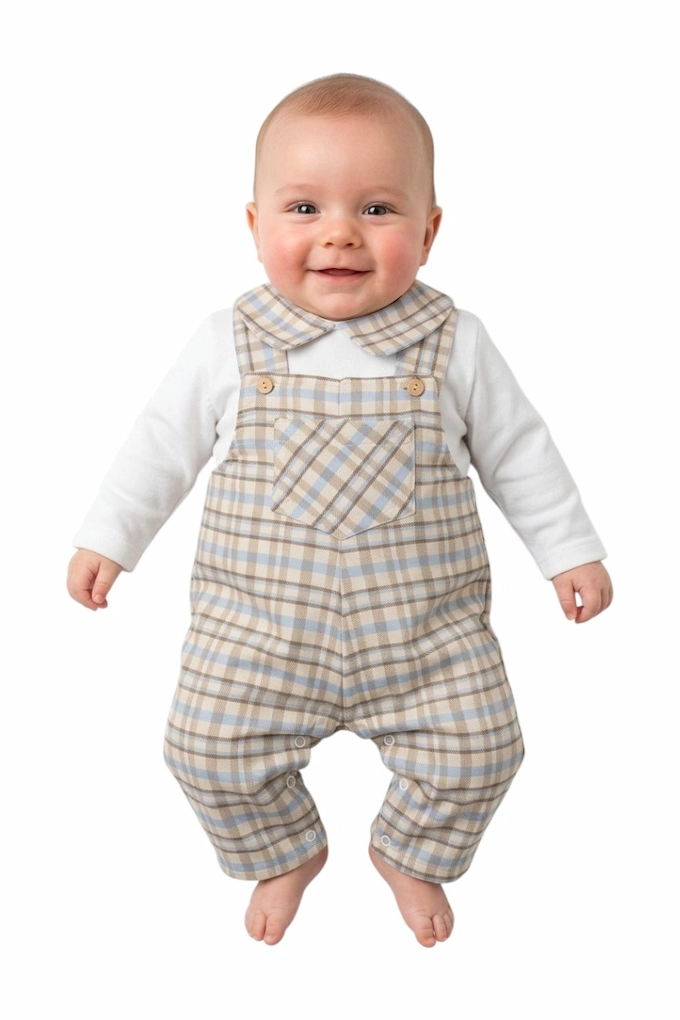 001 Printed Baby Romper with Thermal Sweater