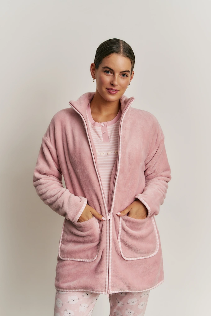 N21843 3 Pieces Woman Thermal Coral Pyjama Set
