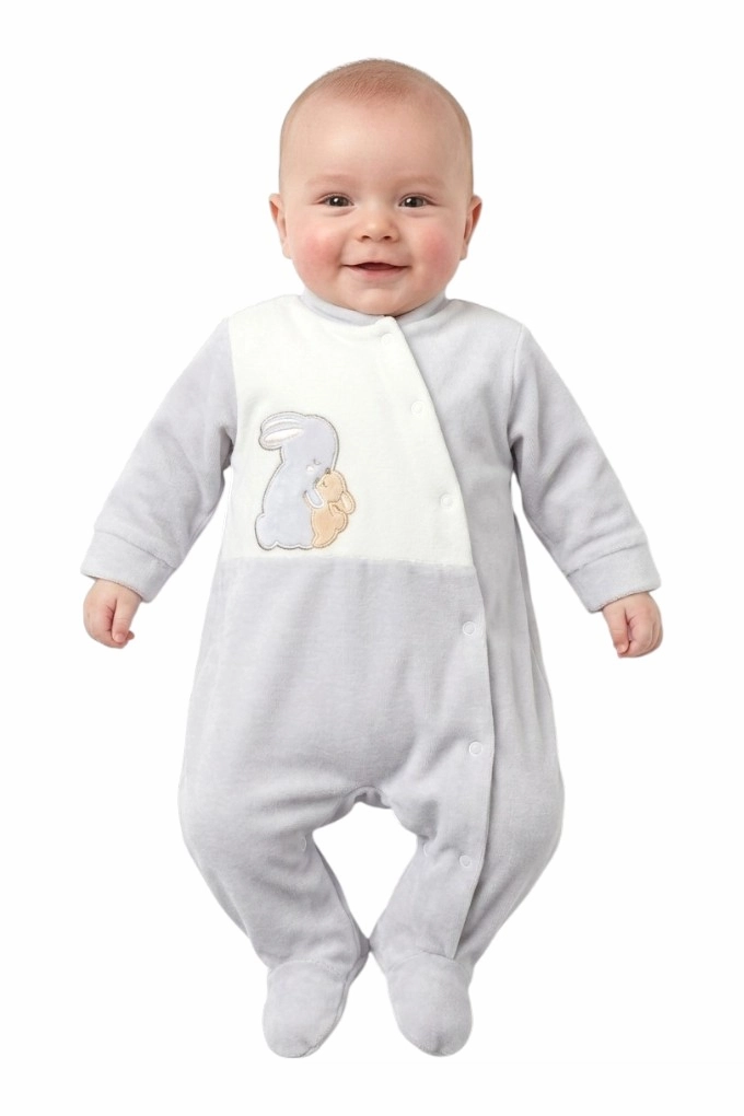 Mother Bunny Velvet Babygrow