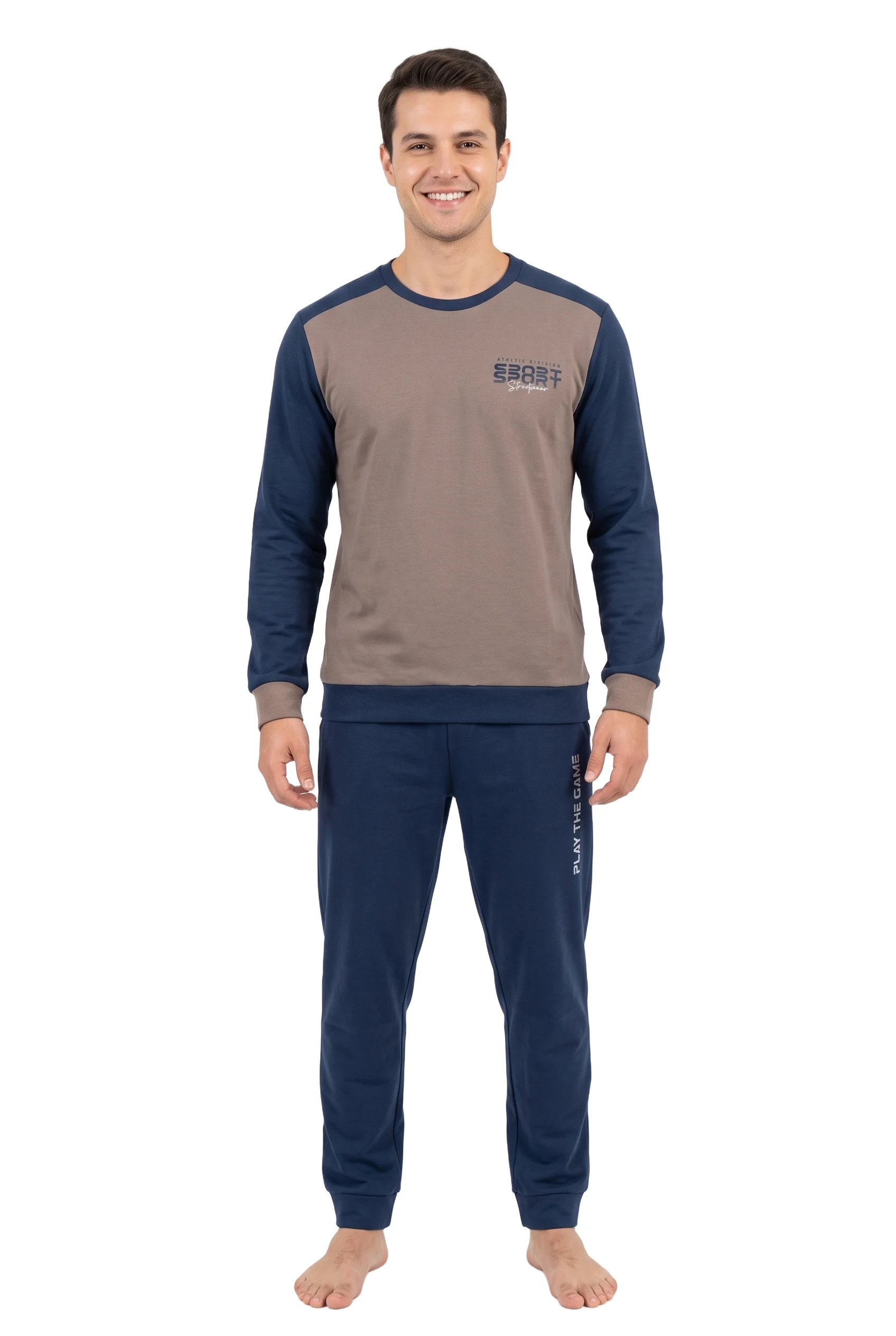Men Long Sleeve Brushed Printed Pyjamas Mcova 267640