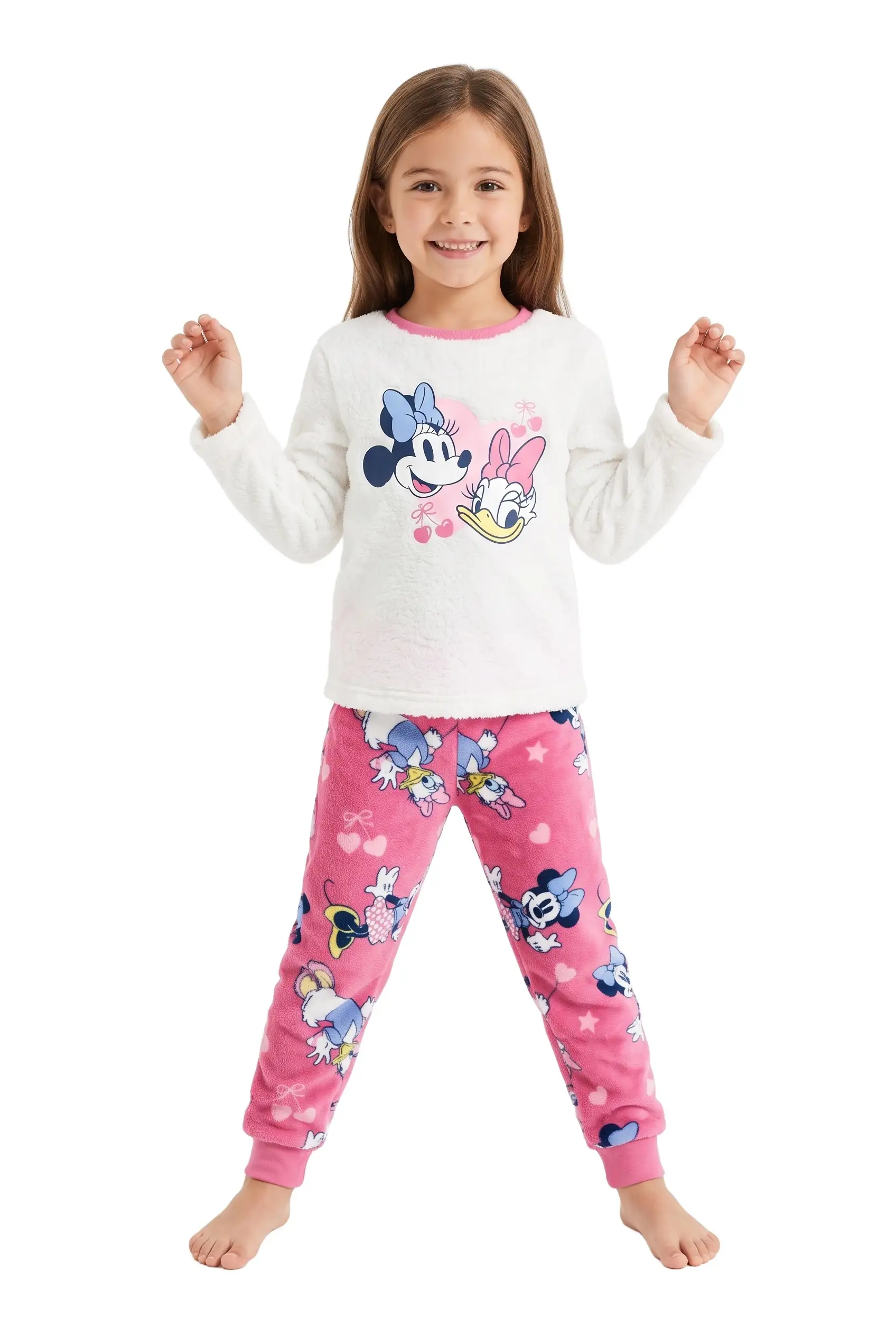 Girls Coral Fleece Pyjamas Minnie and Daisy ZH55725