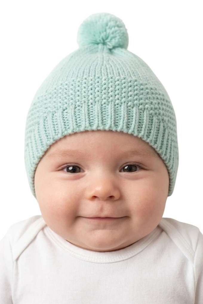 009CM Pompom Knitted Baby Beanie