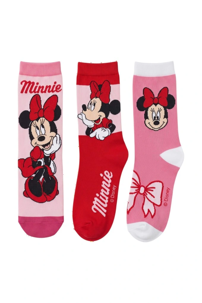 Girls Minnie Mouse Crew Socks Cotton Blend ZH06073