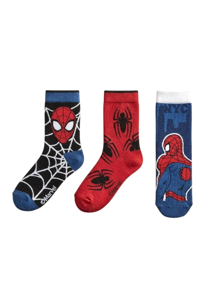 Boys Spider-Man Printed Cotton Blend Socks ZH06019
