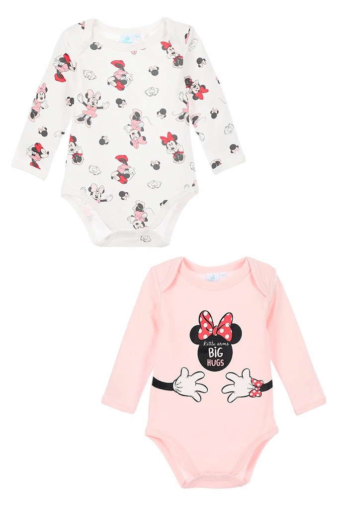 Long Sleeve Brushed Cotton Baby Bodysuit Pack Minnie ZH03043