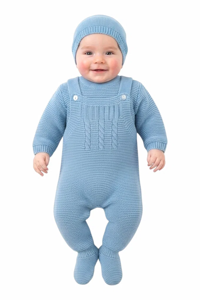 Unisex Baby 3-piece Textured Knit Outfit 682