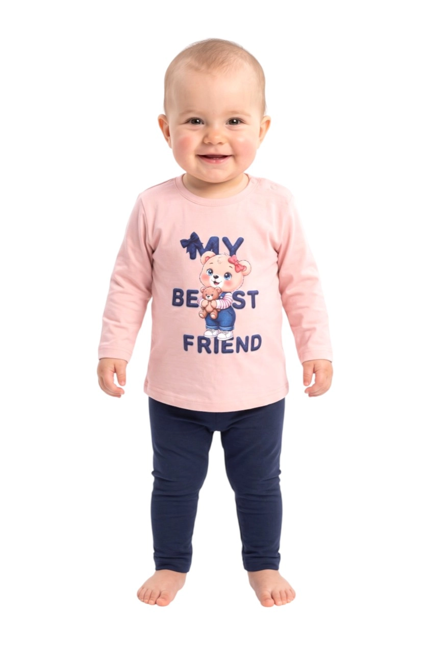 Baby Girl Brushed Cotton Leggings Set Fiil Fashionwear JK28B