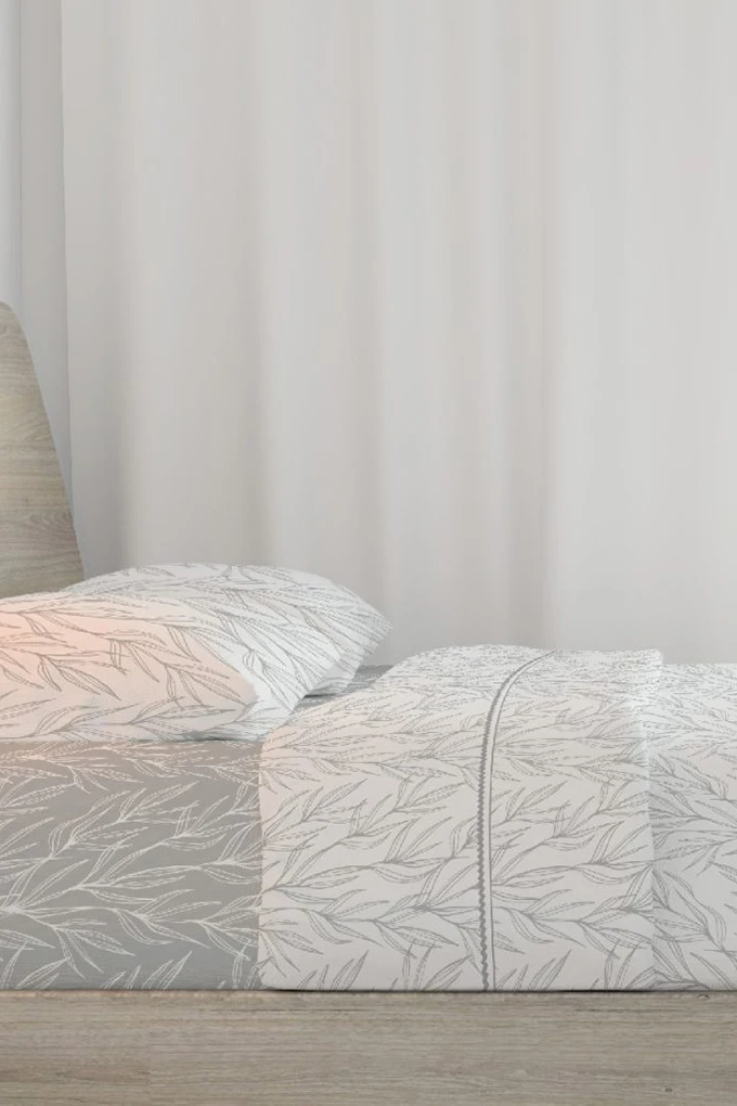 Leaf Print Coral Fleece Bed Sheet Set NEVADA/1