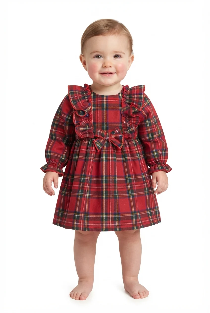 Baby Girl Tartan Ruffle Dress Fiil Fashionwear AG247