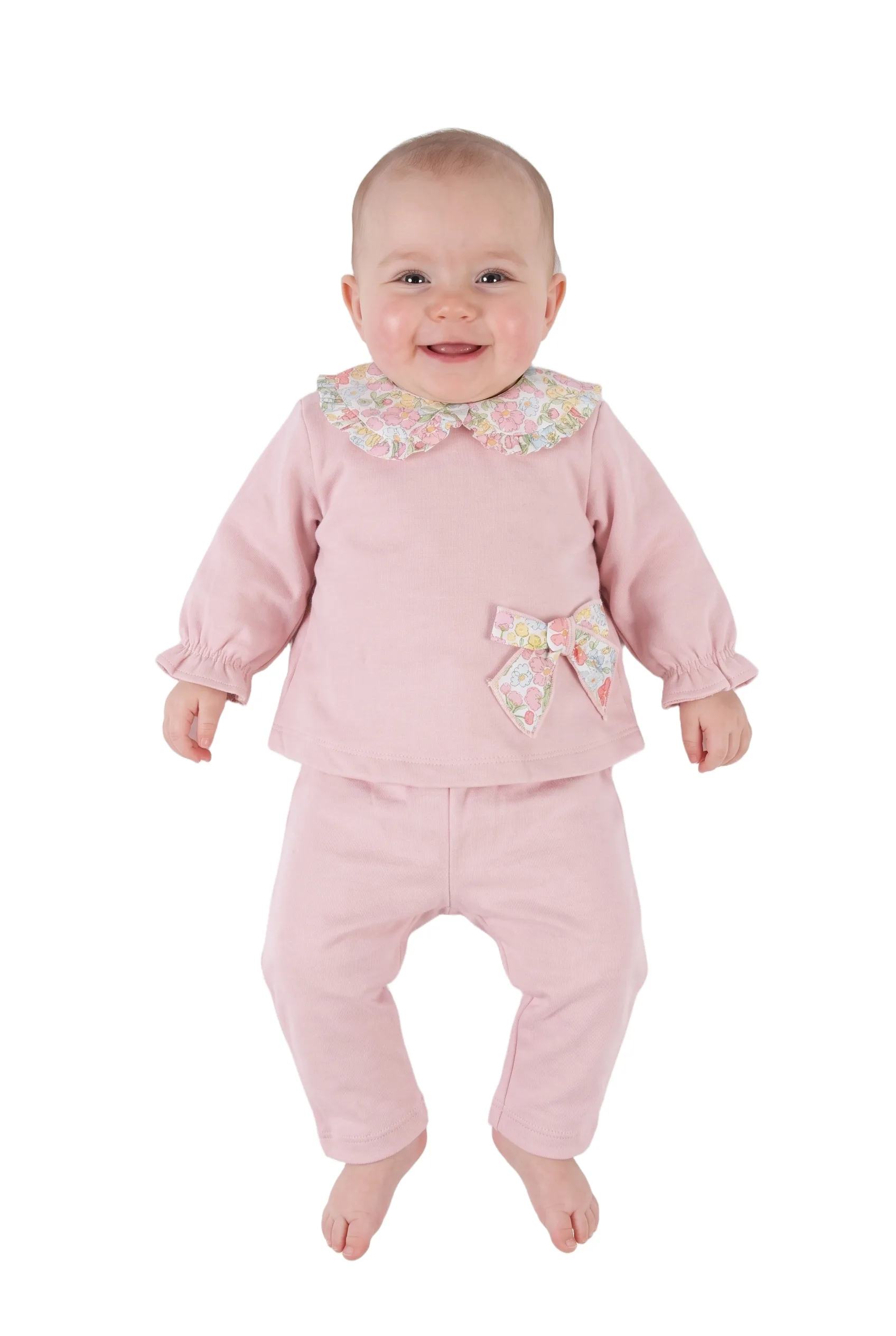 Baby Girl Floral Collar Brushed Tracksuit Fiil AG248