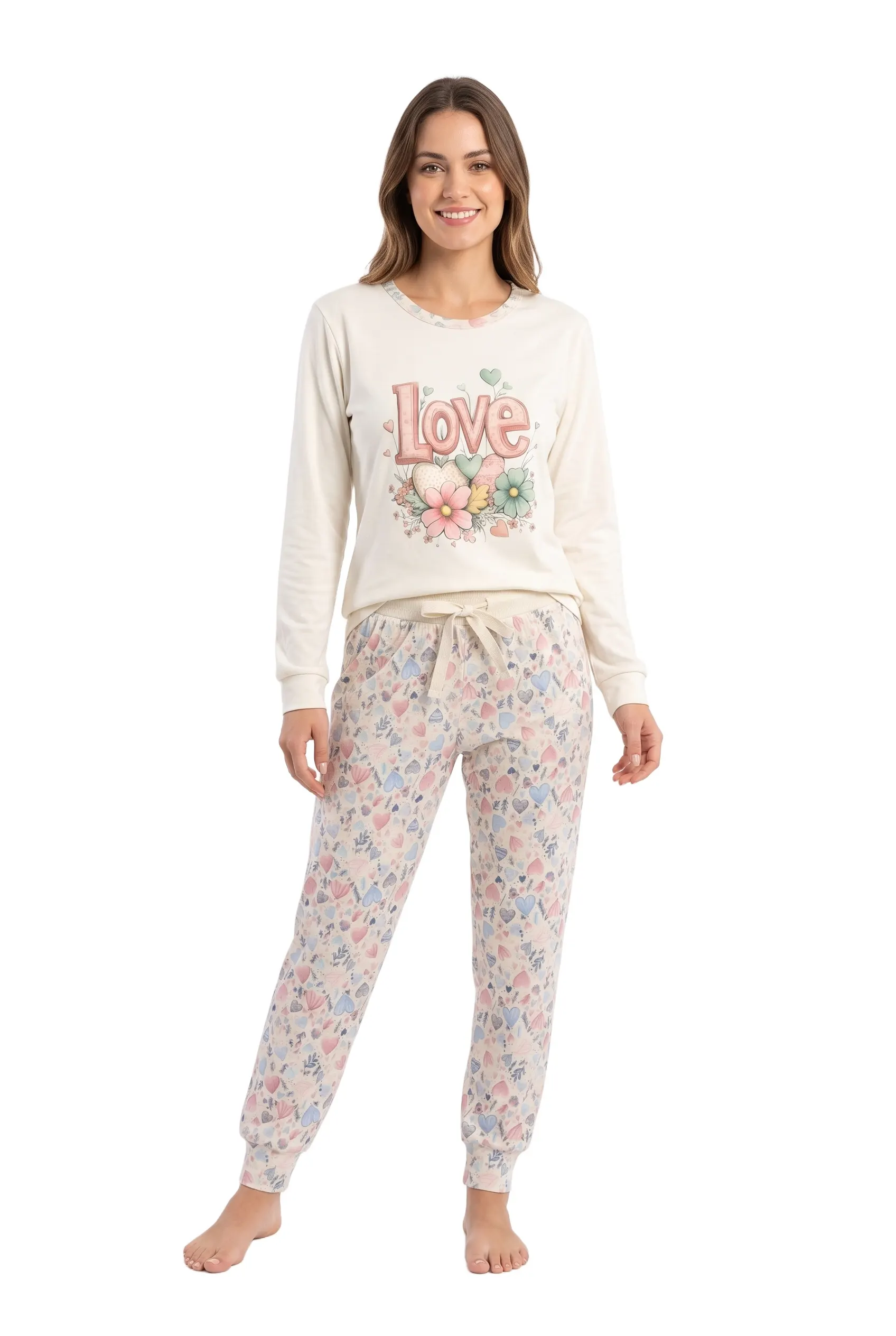 Women's Brushed Long Sleeve Pyjamas Fiil Fashionwear 3660/3