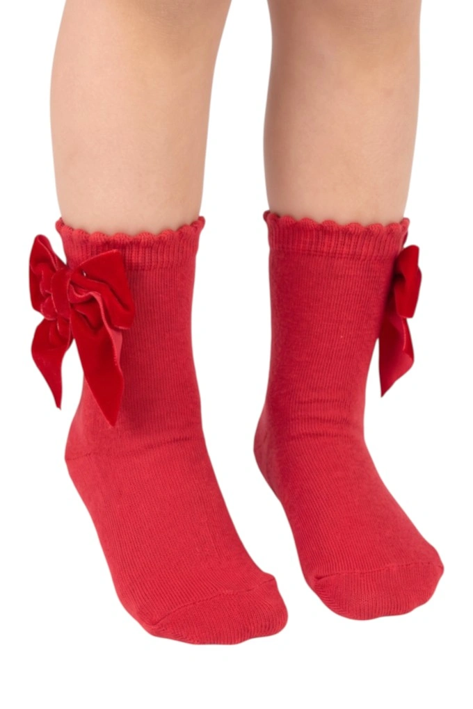High Socks Velvet Bow Baby Child Fiil Fashionwear 4209
