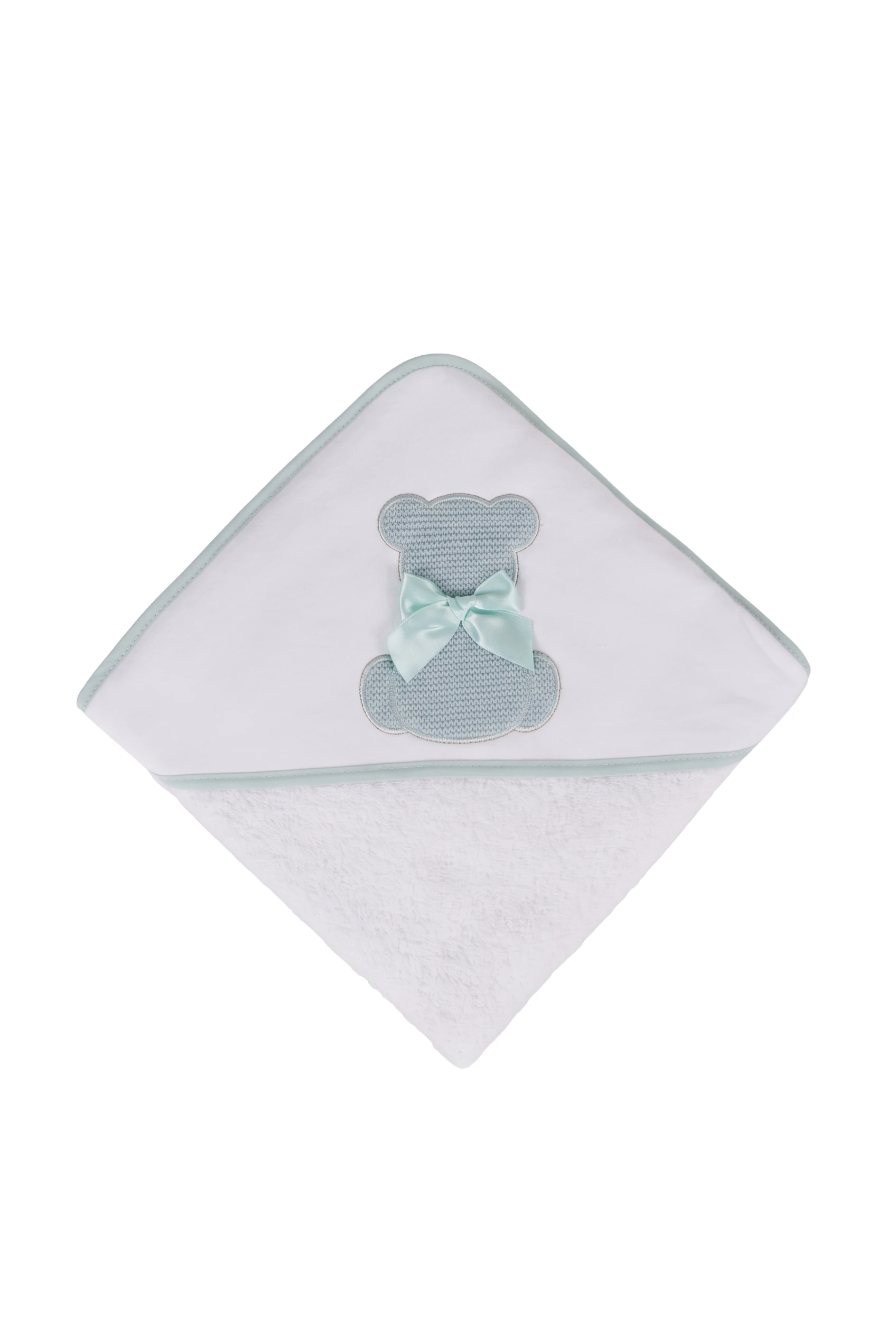 Baby Hooded Terry Towel Embroidered Bear TOA-01