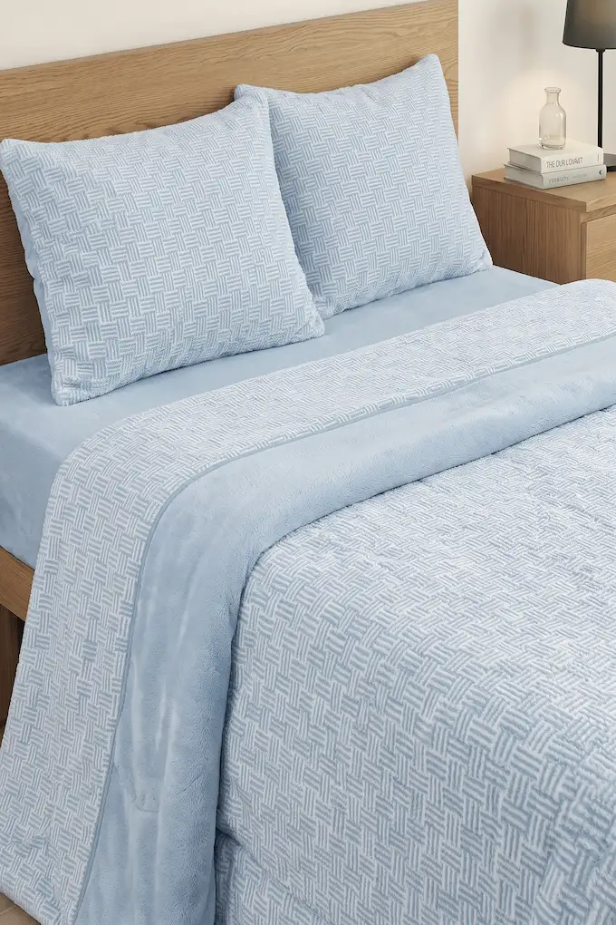 Printed Coral Fleece Sheet Set Zêzere