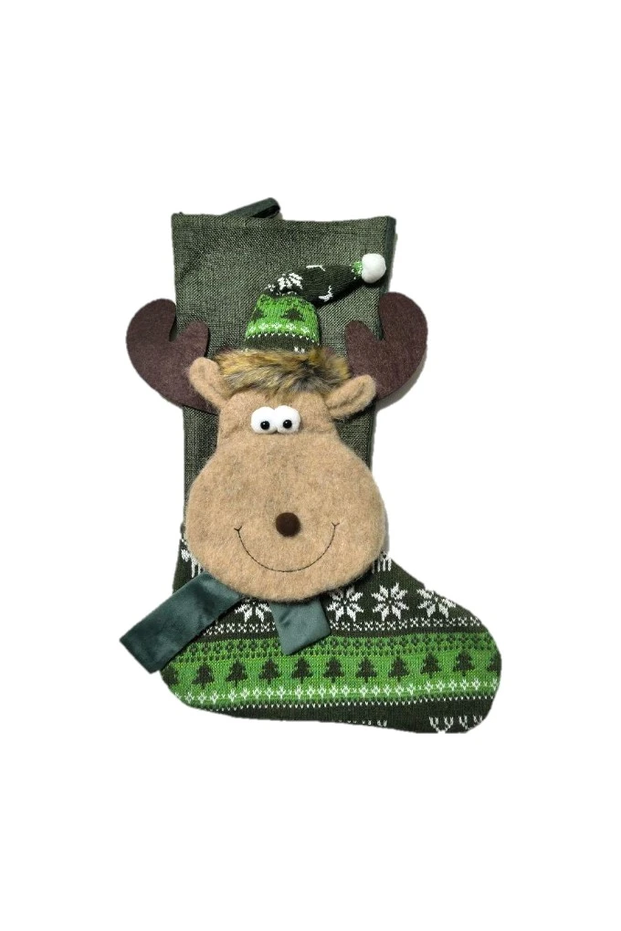 Christmas Decorative Stocking Reindeer Soft Knit MD-26-501