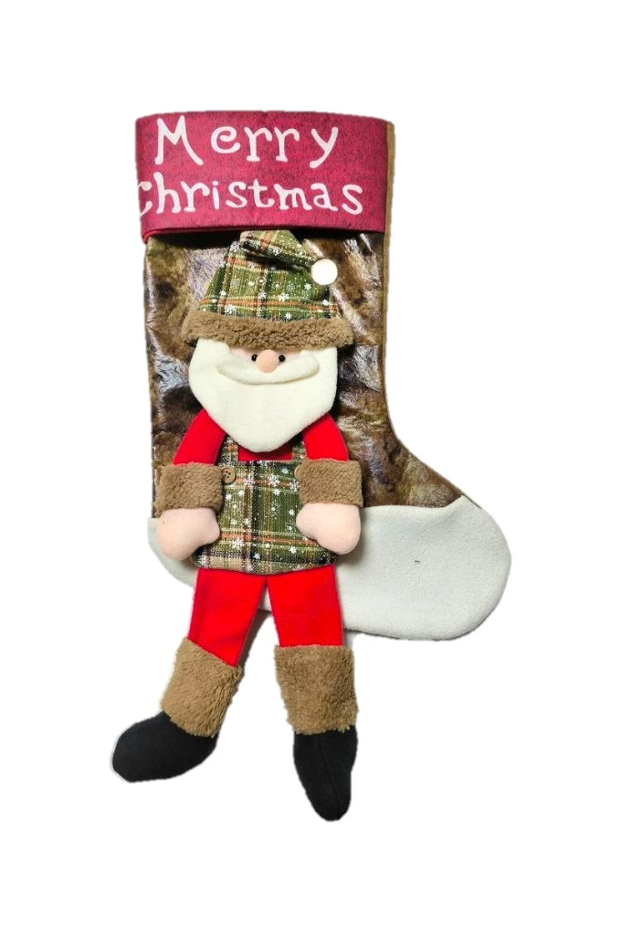 Christmas Decorative Stocking with 3D Santa MD-26-502