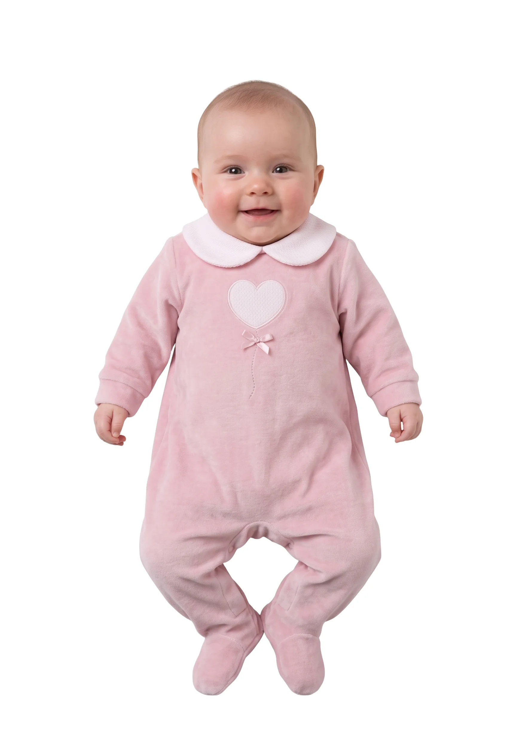 Baby Girl Velvet Babygrow Heart Fiil Fashionwear 2541B/G