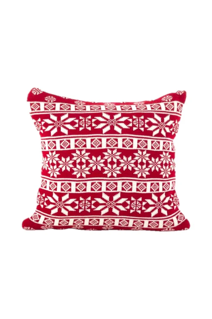Christmas Snowflake Jacquard Knit Cushion 45x45 24-434