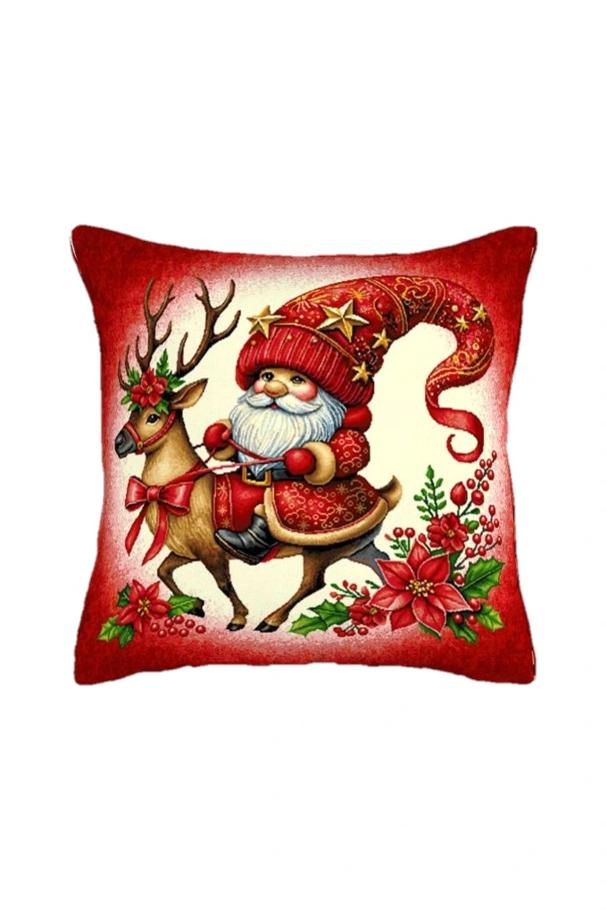 Christmas Printed Cushion Woven Texture 26-627