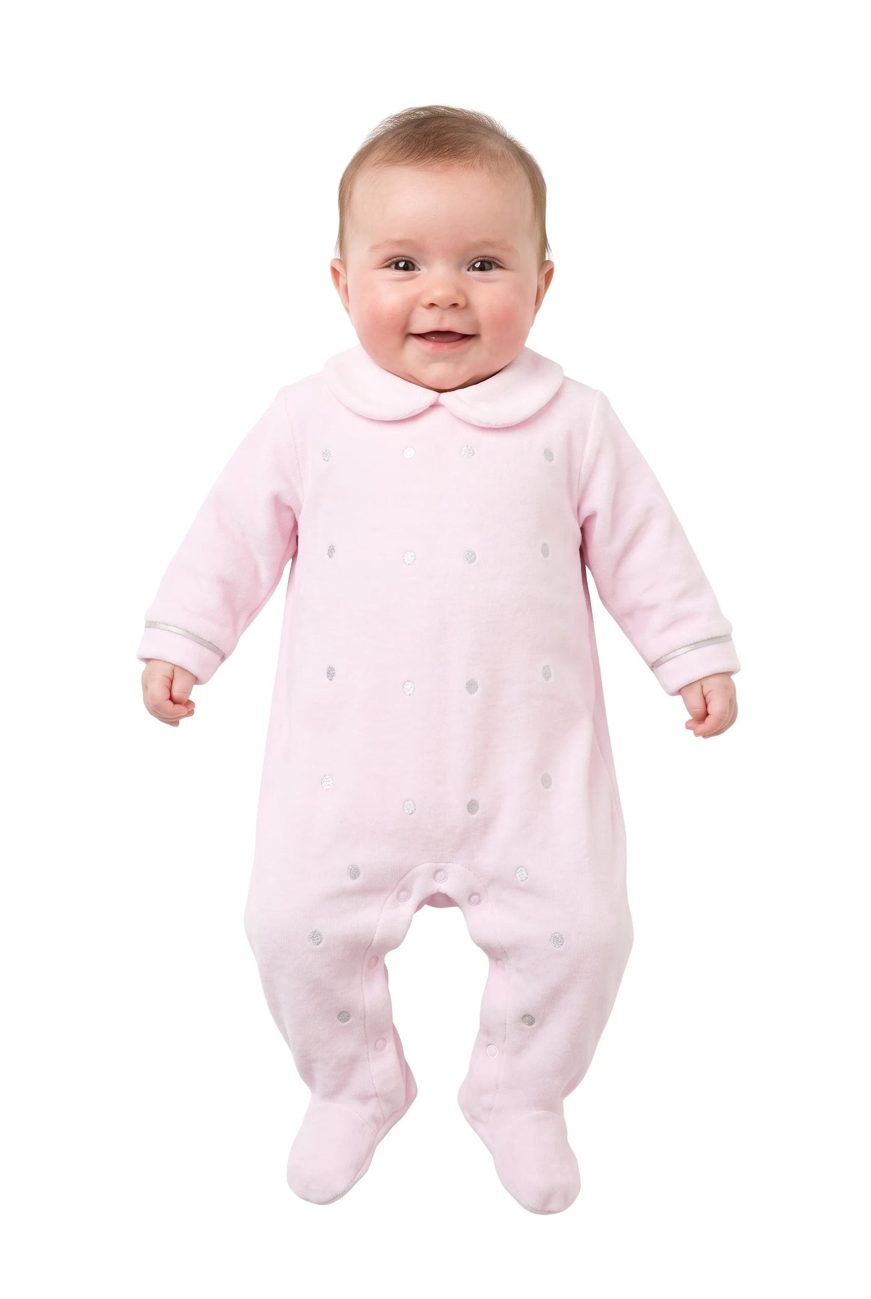 Girls Dots Velour Babygrow Fiil Fashionwear 2543B/G