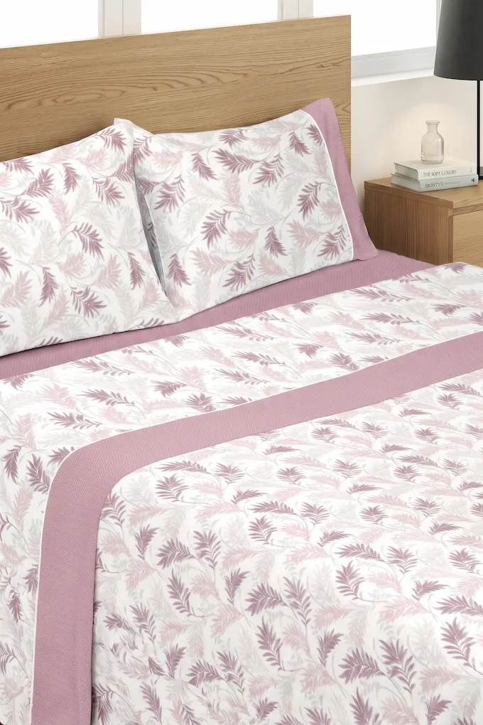 Printed Flannel Bed Sheet Set Home TEJO